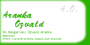 aranka ozvald business card